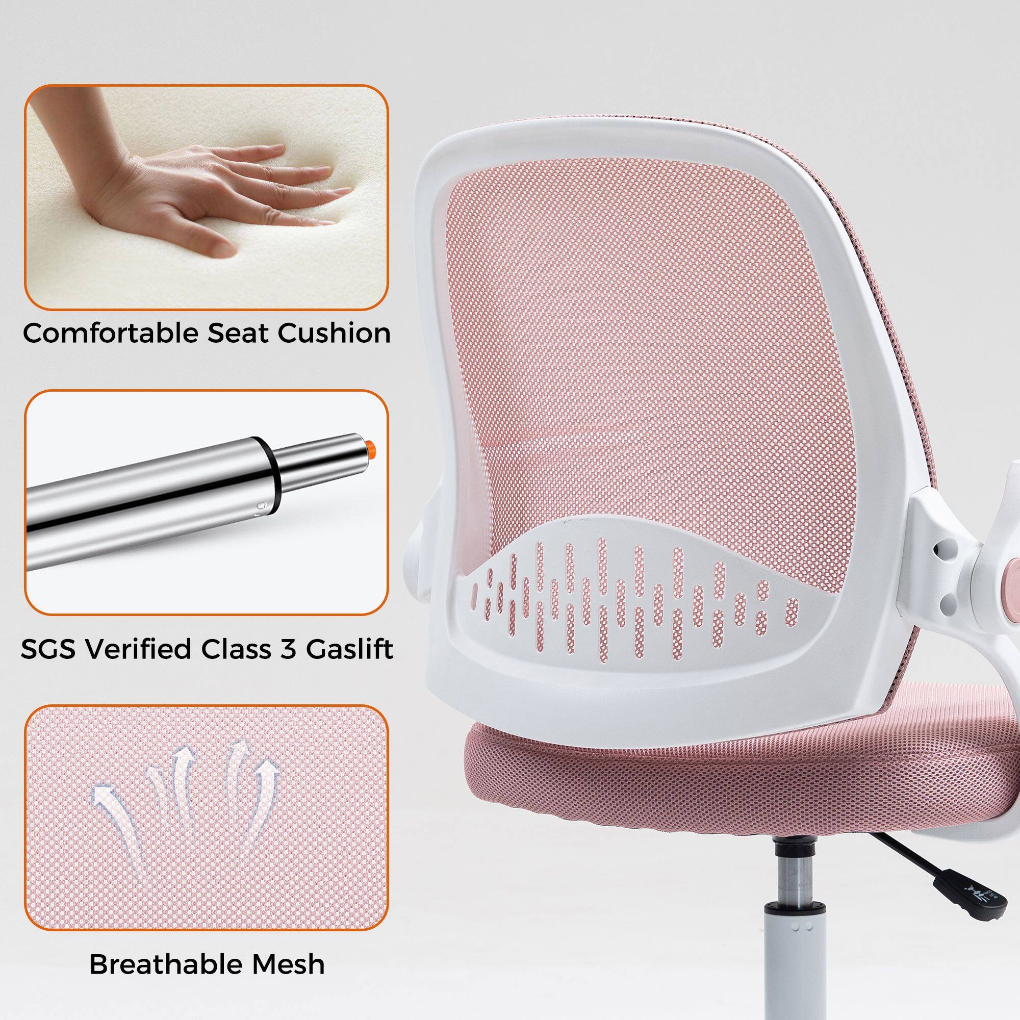 Comfortable Seat Cushion  
SGS Verified Class 3 Gaslift  
Breathable Mesh