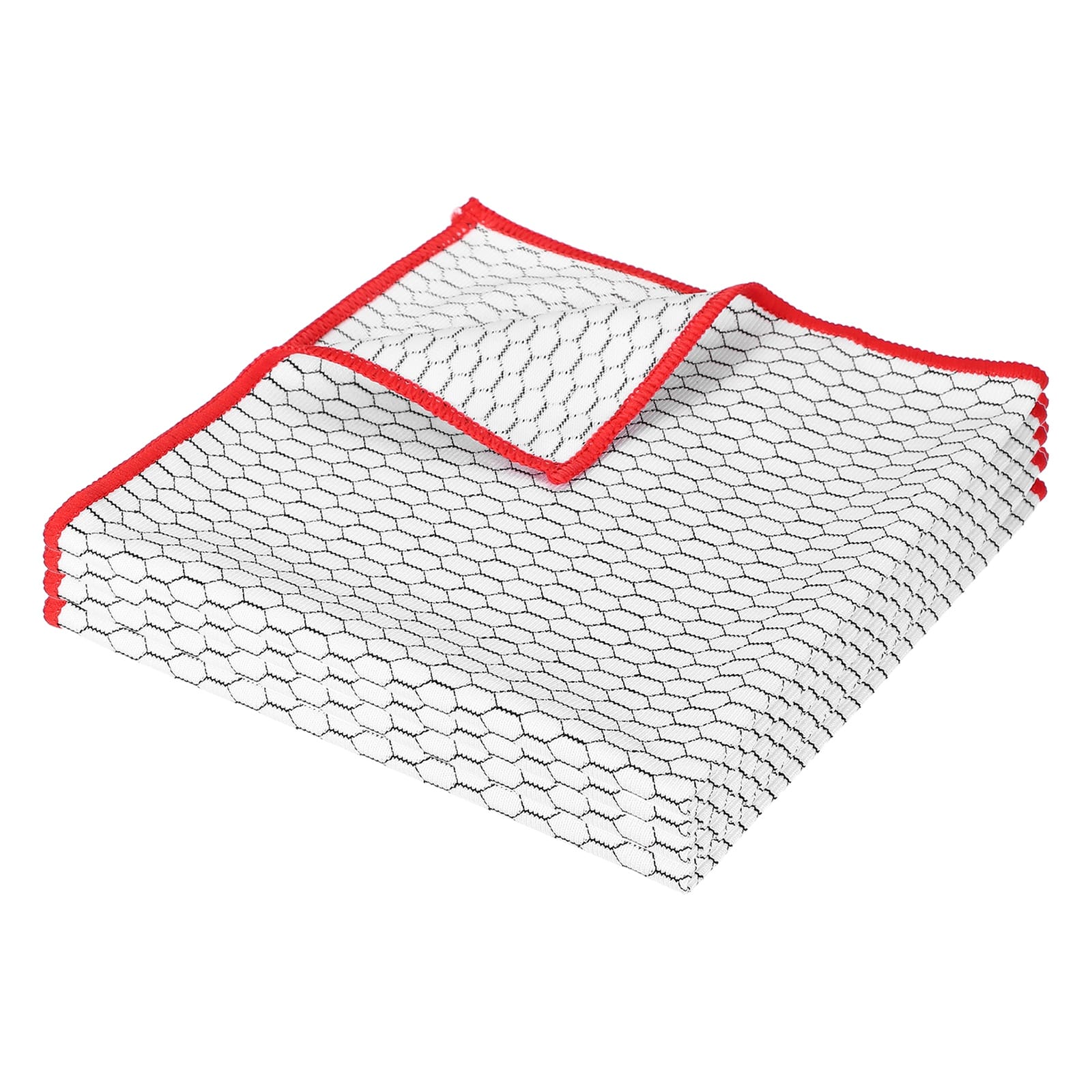 Unique Bargains - 16x16 Inches Fish Scale Microfiber Cloth, 4pcs Ultra Absorbent Lint Free Towel for Glass, Mirror, Kitchen, Cars, Dish - Red