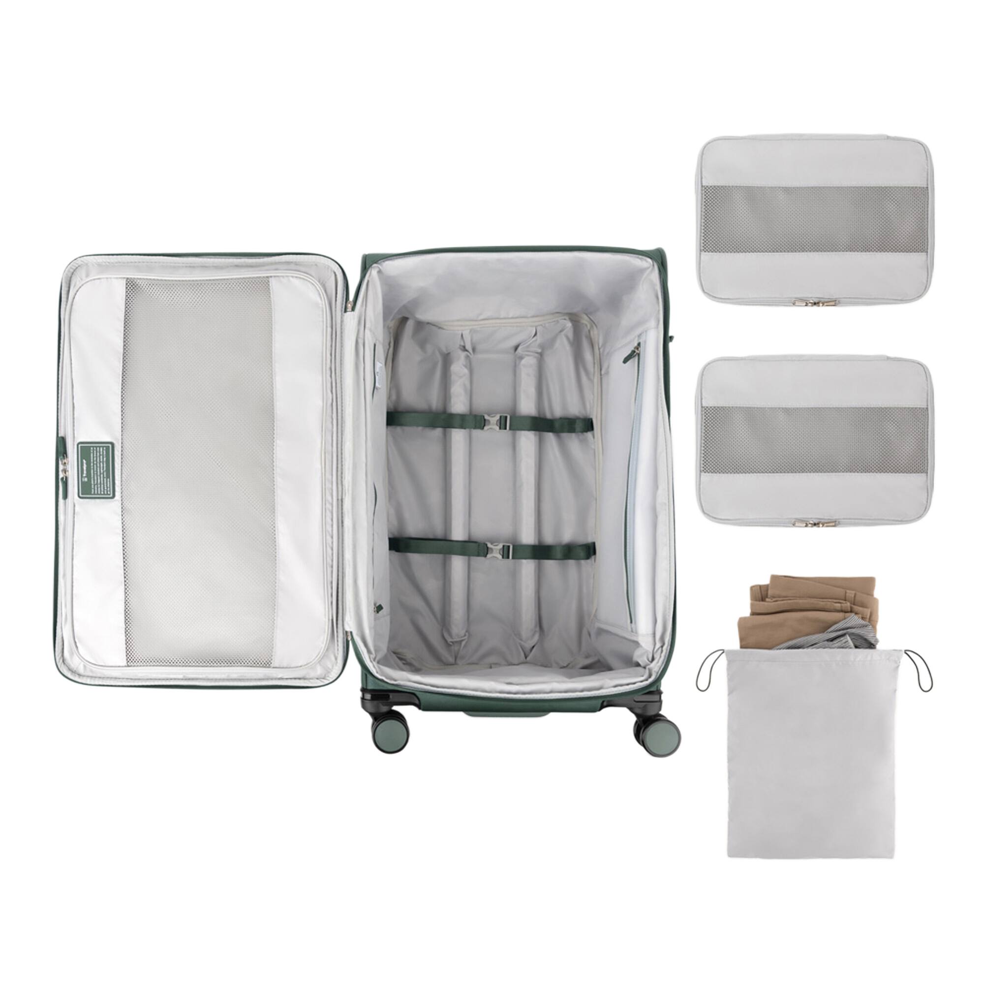 Alt View 3. Travelpro - Versapack + Softside Carry-On & Large Spinner Luggage Set - Desert Sage.