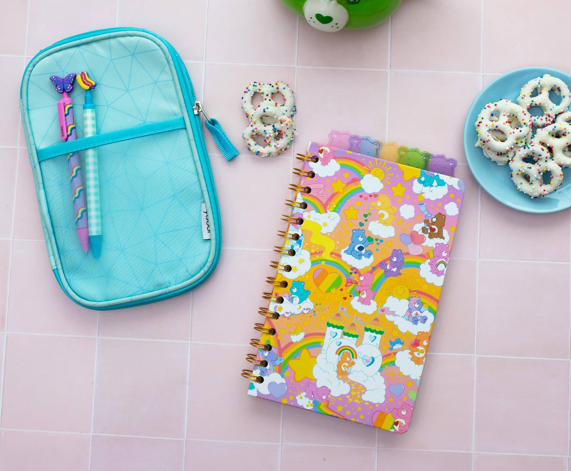 Alt View 10. Silver Buffalo - Care Bears Rainbows 5-Tab Spiral Notebook With 75 Sheets - Pink.