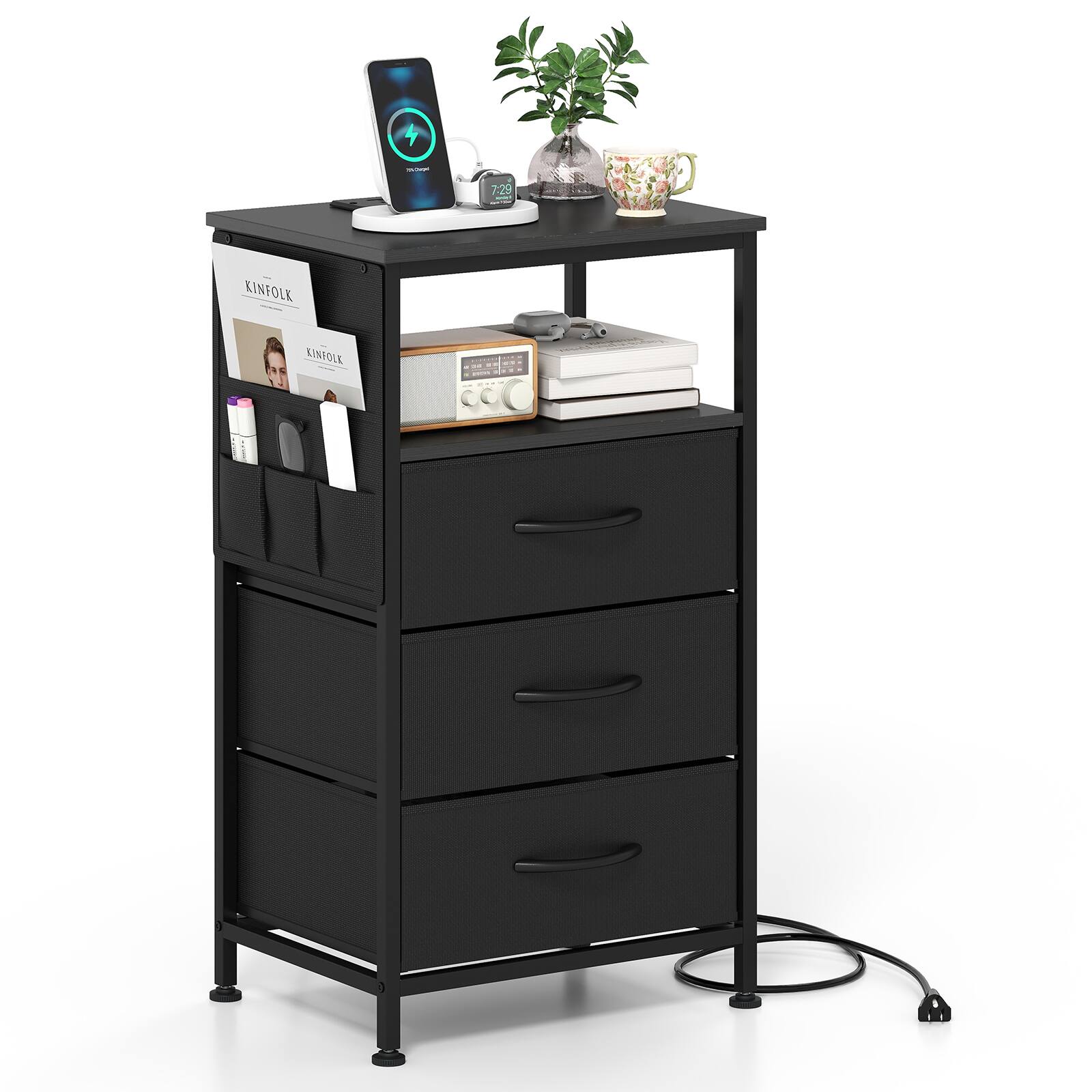 Black 3 Drawers