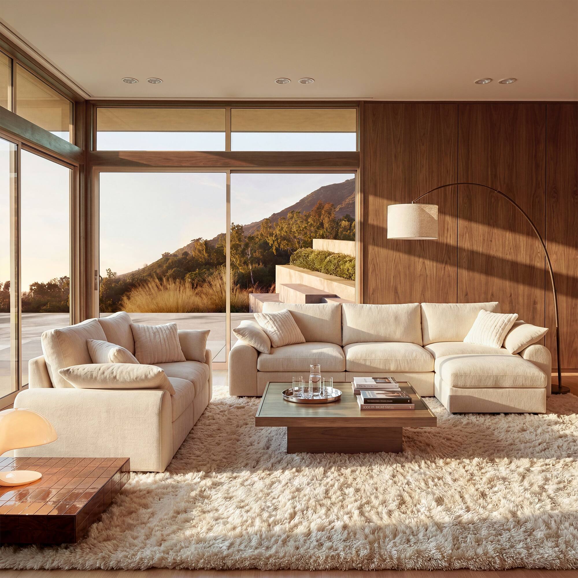 Angle. ModernMate - Chenille Cloud Modular Sectional, Down-Blend Cushions, Tool-Free Assembly, Machine-Washable Covers - Beige.