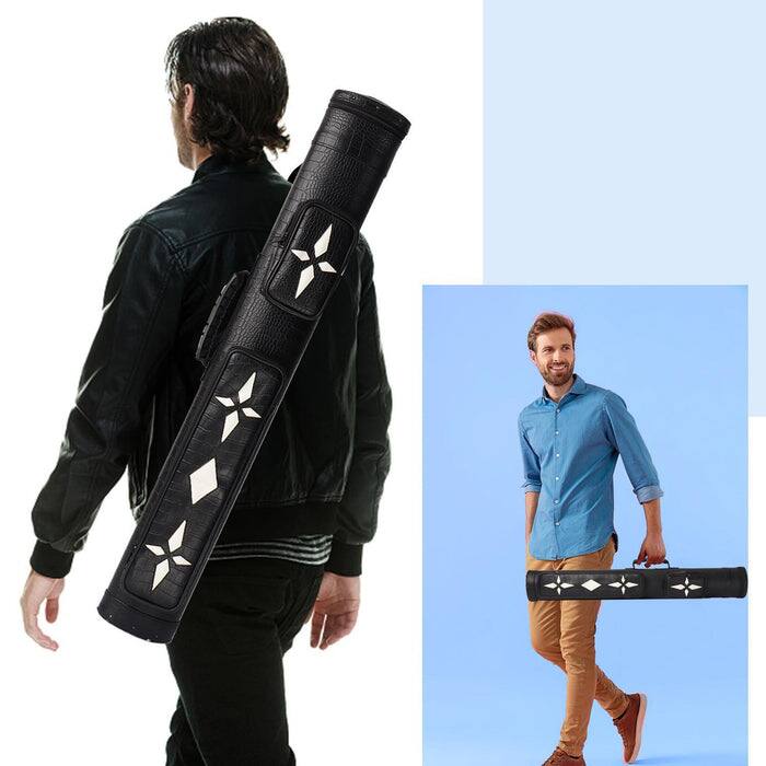 Alt View 4. GSE Games & Sports Expert - 2x2 Oval Deluxe Hard Billiard Pool Cue Stick Carrying Case, Billiard Cue Case - Black/White Star - Black/White Star.