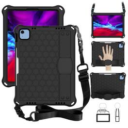 Dteck - For Apple iPad (A16) 11" 2025 2025 / 10th 2022 Rugged Kid Case Shockproof Safe EVA Hand Grip Cover With Crossbody Strap - Black