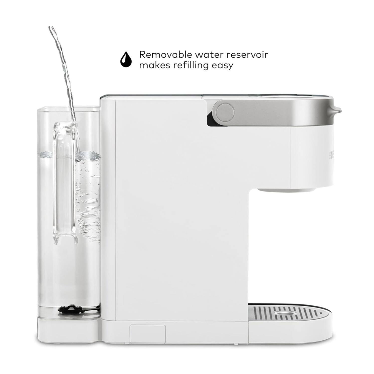Removable water reservoir makes refilling easy