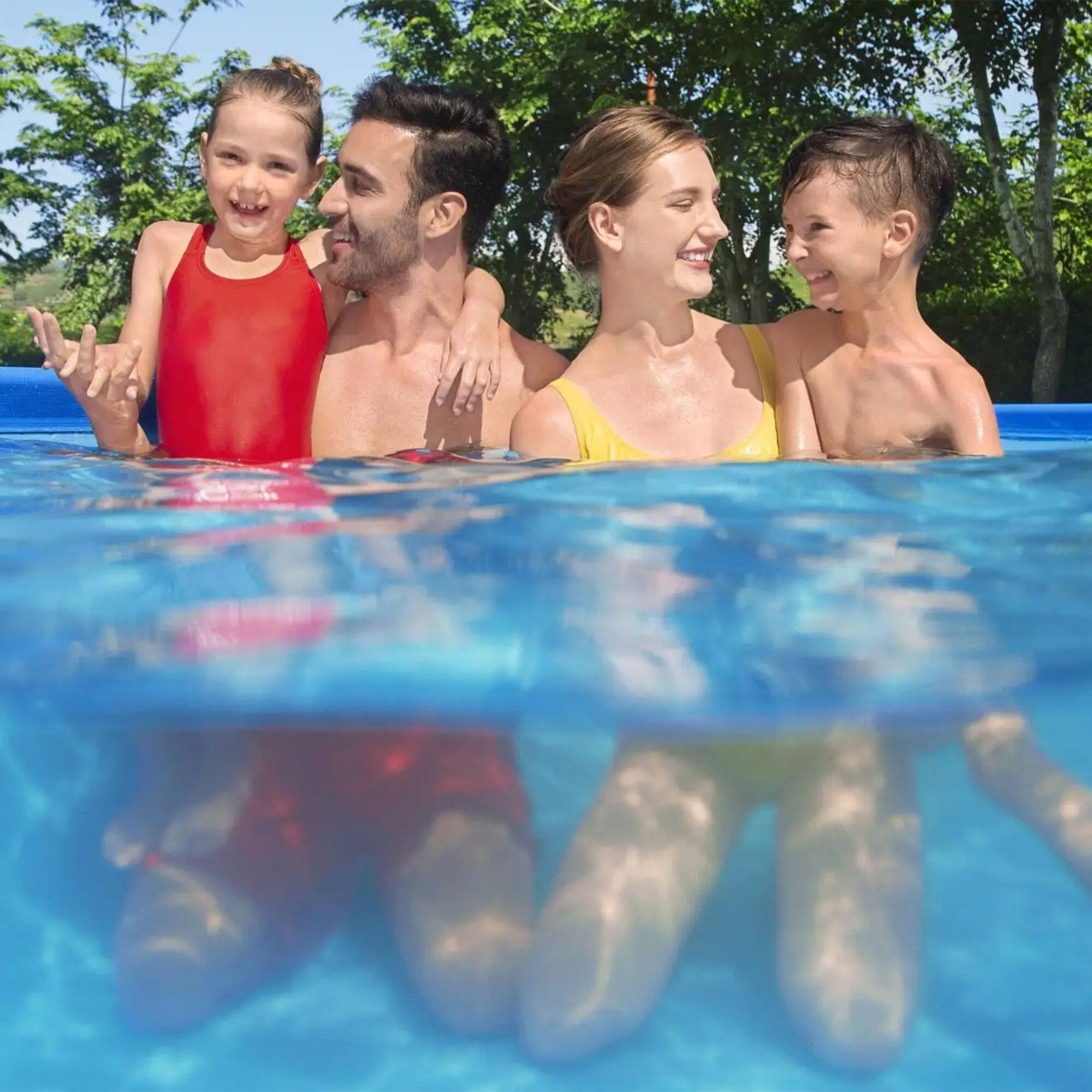 Alt View 8. Bestway - Bestway Steel Pro 13 Foot x 32 Inch Rectangular Above Ground Swimming Pool, Blue - Blue.