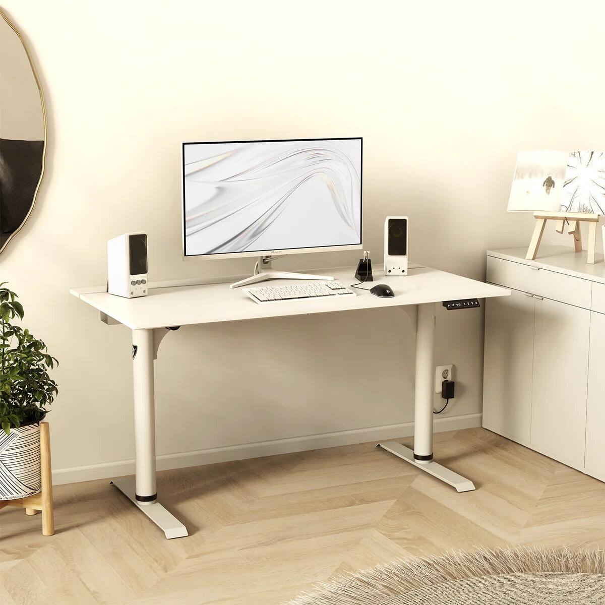 Alt View 2. Arozzi - Arena Nordico Electric Standing Desk - White - White.