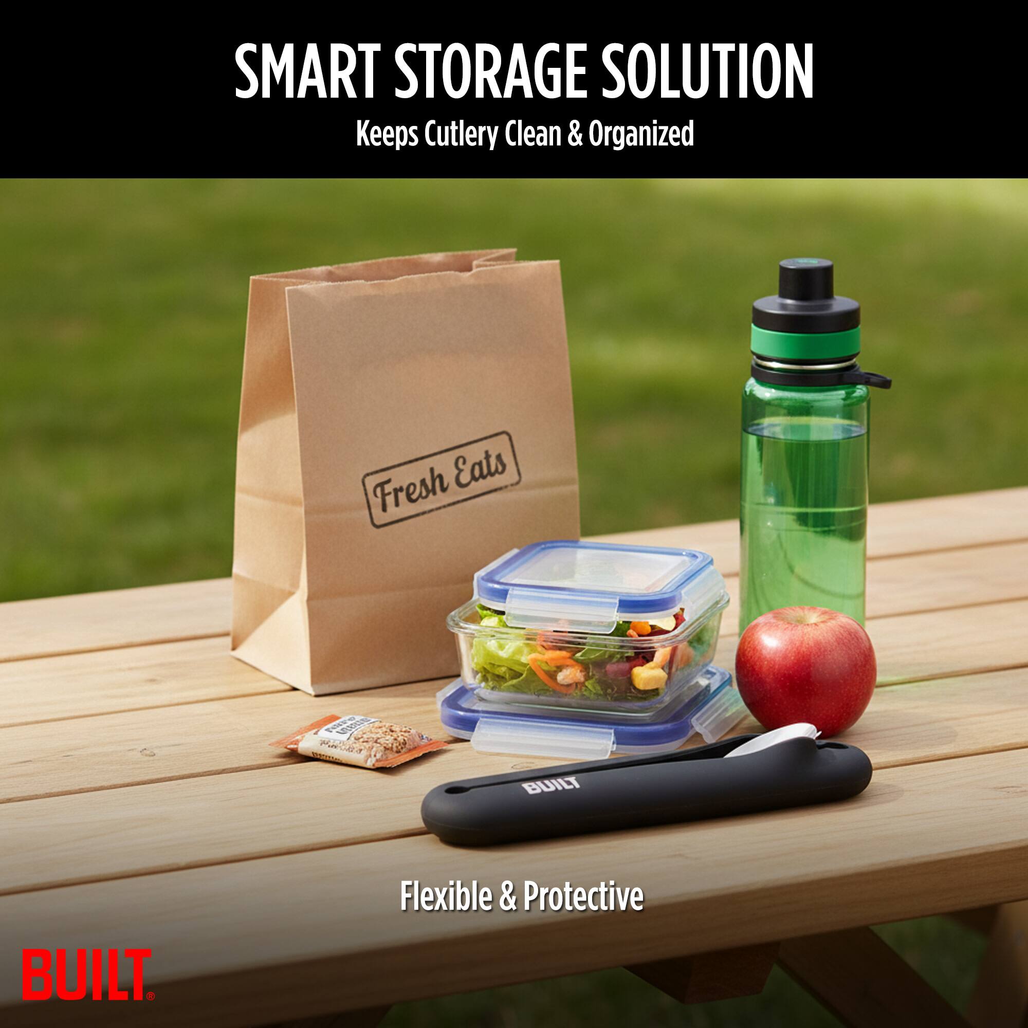 SMART STORAGE SOLUTION  
Keeps Cutlery Clean & Organized  

Fresh Eats  

Flexible & Protective  

BUILT