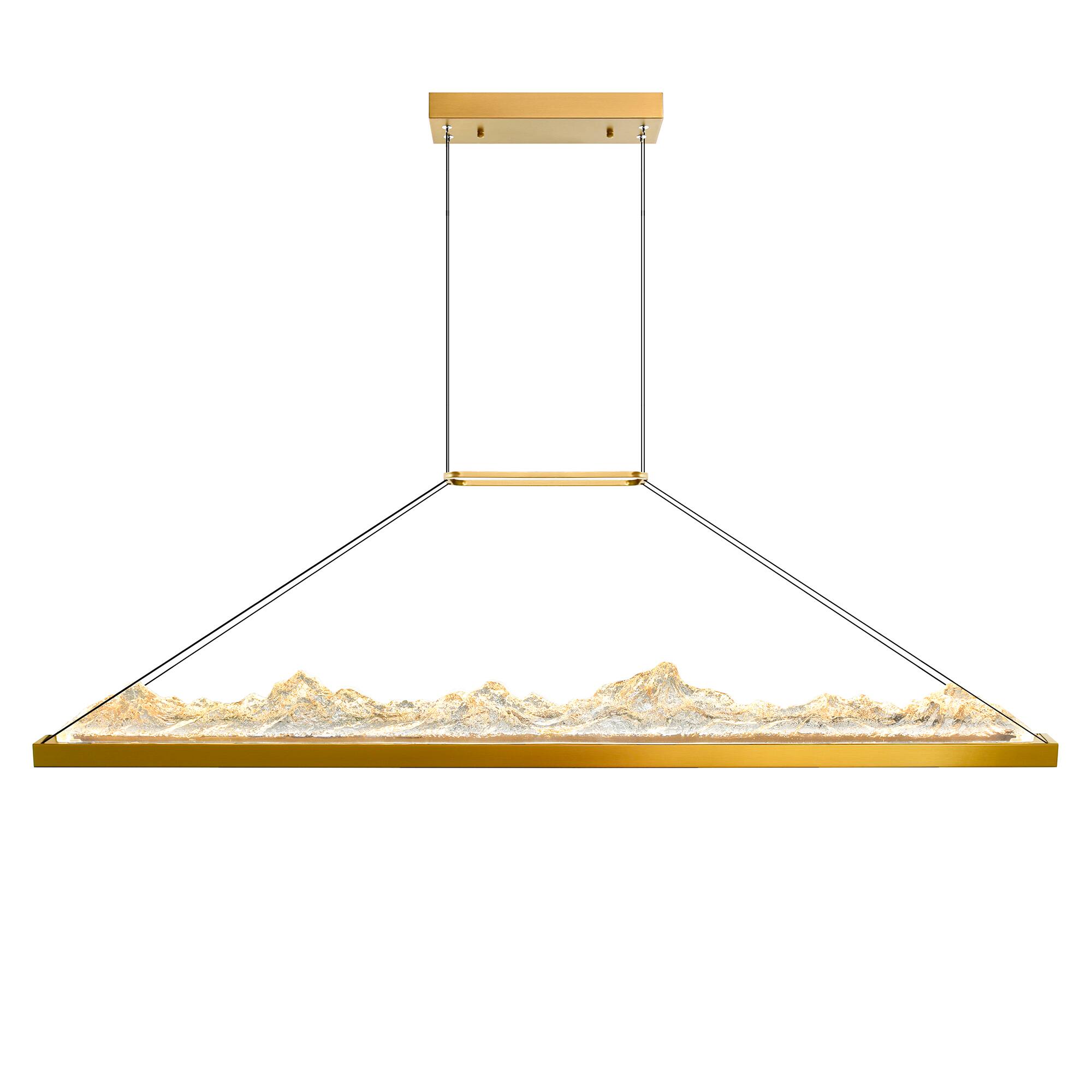 Back. CWI Lighting - Himalayas Integrated LED Brass Island/Pool Table Light - Brass.
