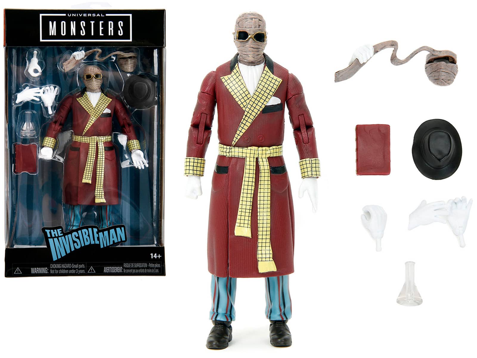 "The Invisible Man 6"" Moveable Figure with Accessories and Alternate Head and Hands ""Universal Monsters"" Series by Jada" price history on PriceWatchPro