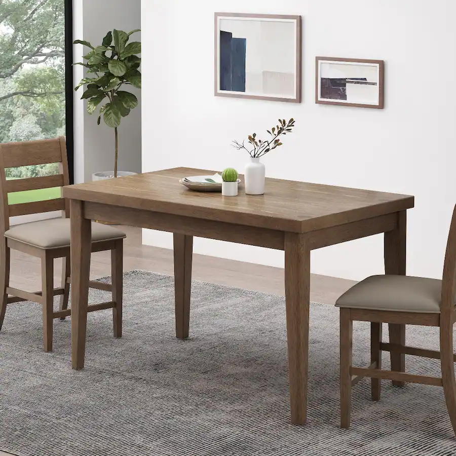 Simple Clean Table Format Loheer Farmhouse Counter Height Dining Table, Wood, 59 Inch Antique ...