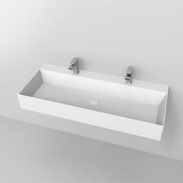 48 inch Rectangular Wall Mounted Sink in Matte