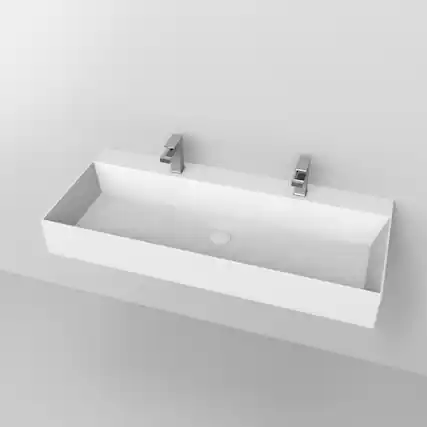 Front. Boyel Living - 48 inch Rectangular Wall Mounted Sink in Matte White - White.