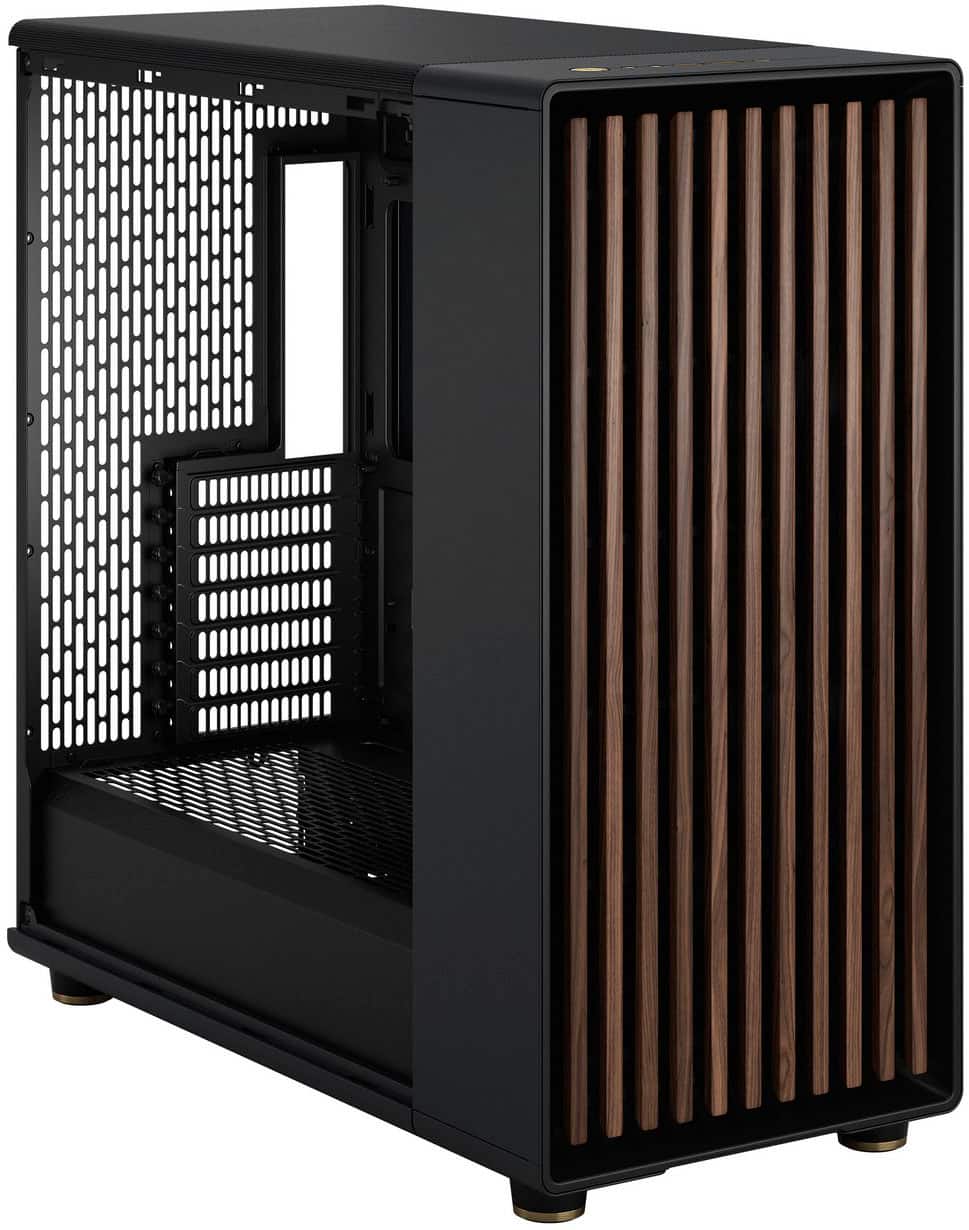 Alt View 24. Fractal Design - North XL Charcoal Black Chassis with Walnut Front and Dark Tinted G Side Panel Mid-Tower PC Case - Black.