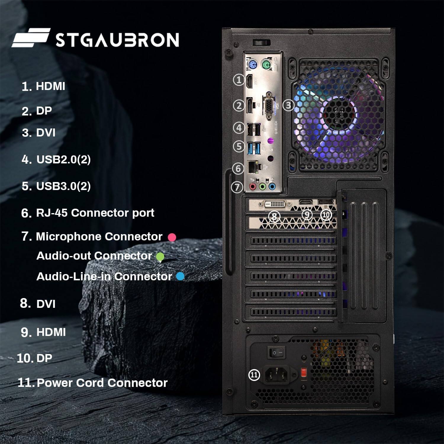 STGAubron Gaming PC Computer Desktop, Radeon RX 580 8G