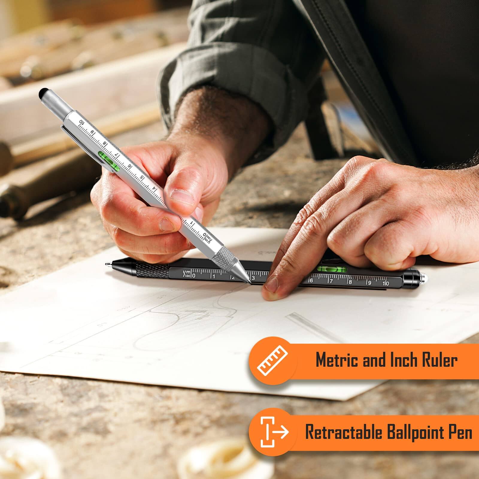 Metric and Inch Ruler  
Retractable Ballpoint Pen