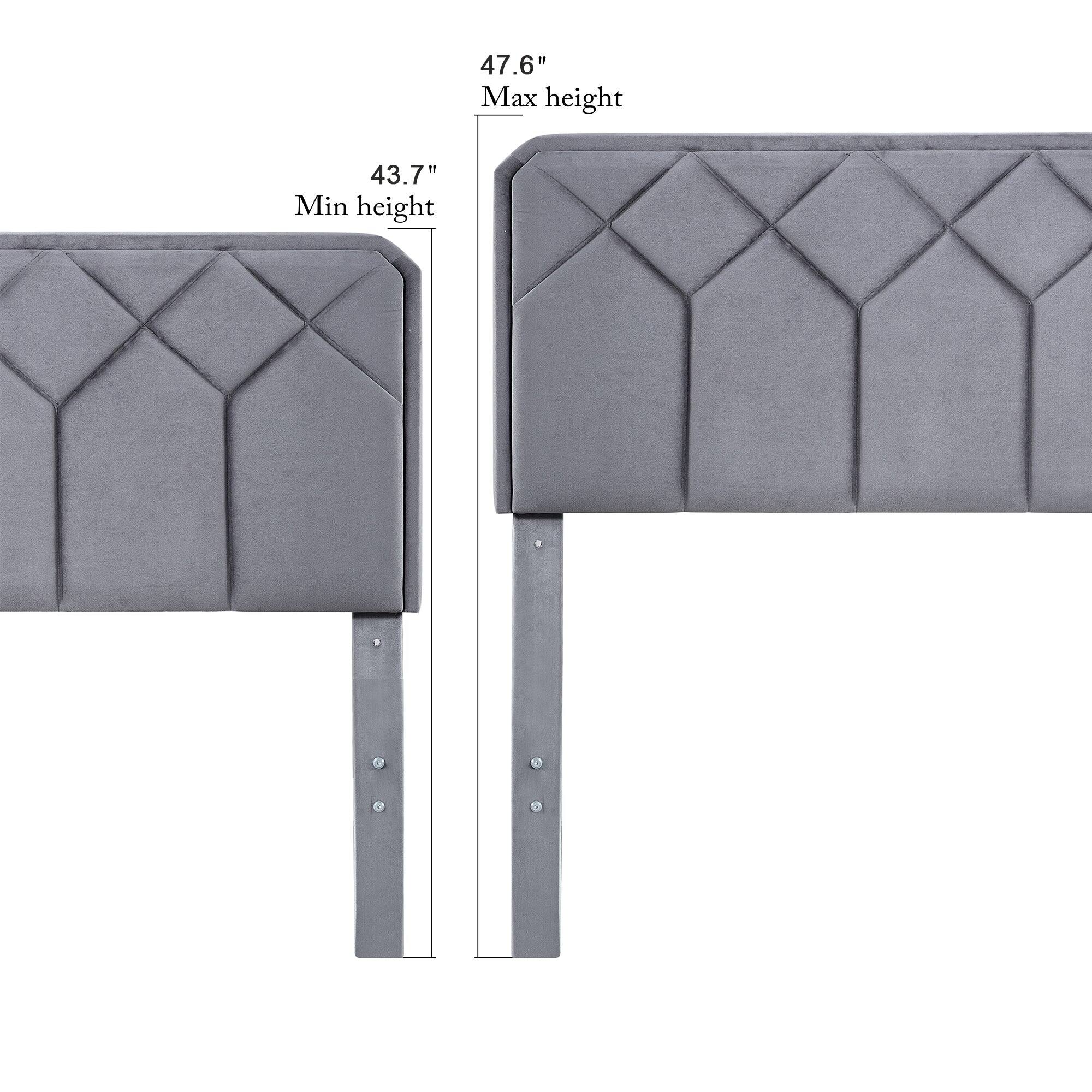 47.6" Max height  
43.7" Min height