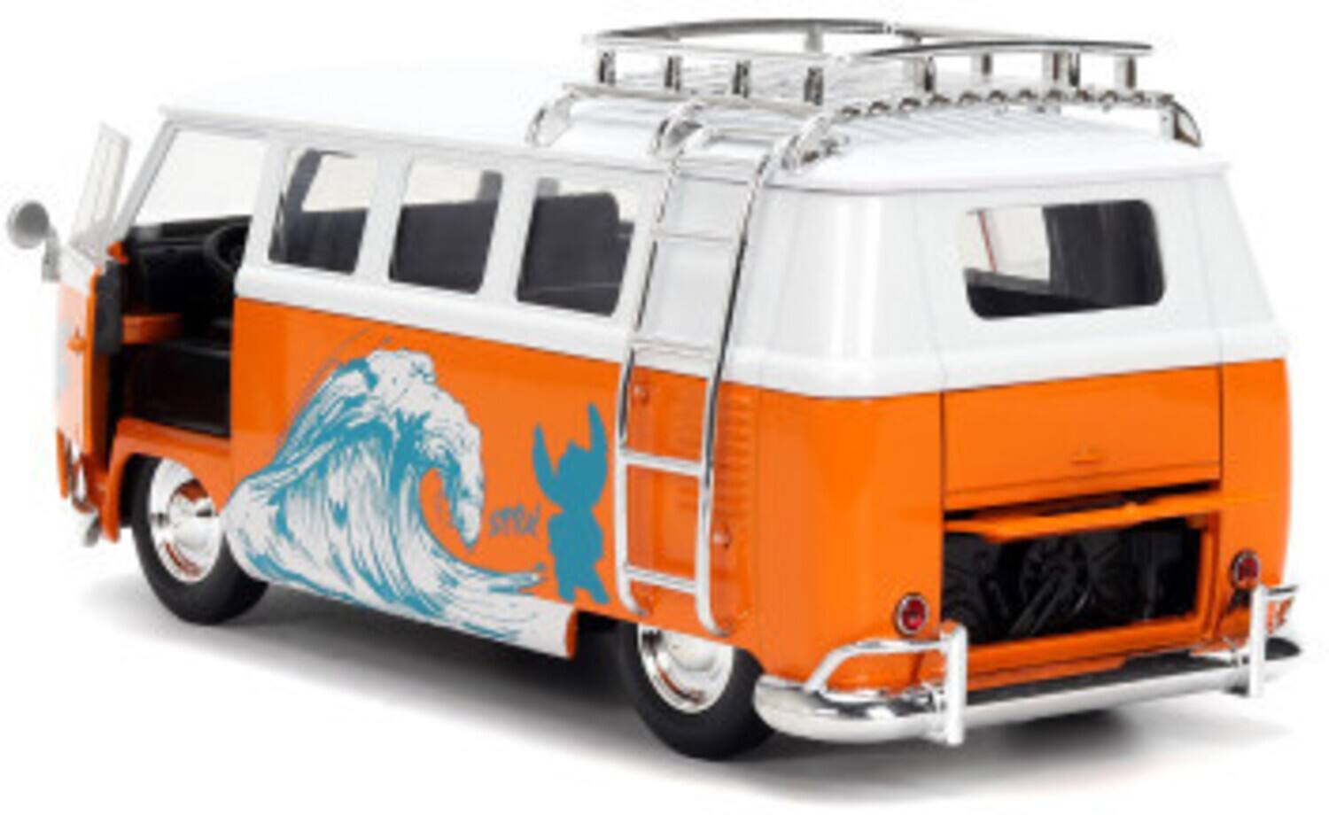 Alt View 3. Jada Toys - Jada Toys - 1:24 Disney Stitch - Hollywood Rides - '61 VW Bus with Stitch Figure   - Collectibles - Multicolor.