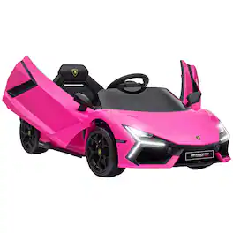 Qaba - Lamborghini Revuelto Licensed 12V Kids Electric Car, Hydraulic Doors, Remote, Suspension, Music, Lights, 3 Speeds