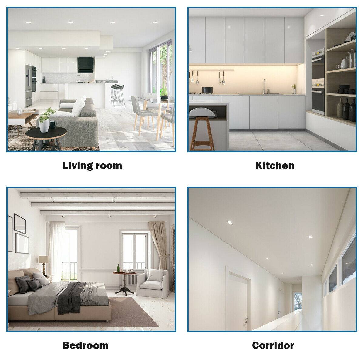 Living room  
Kitchen  
Bedroom  
Corridor