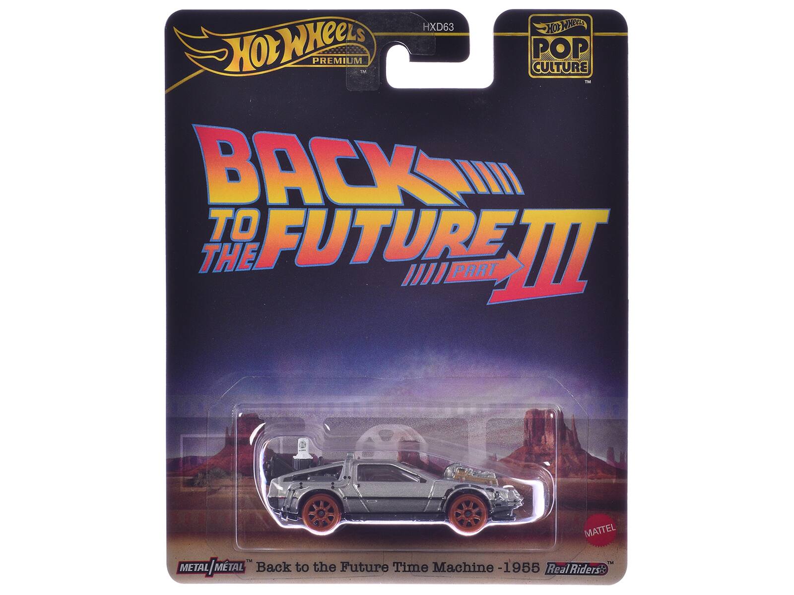 Hot Wheels Premium POP Culture Back to the Future III Part III Mattel Metal Metal/Metal Back to the Future Time Machine - 1955 Riders