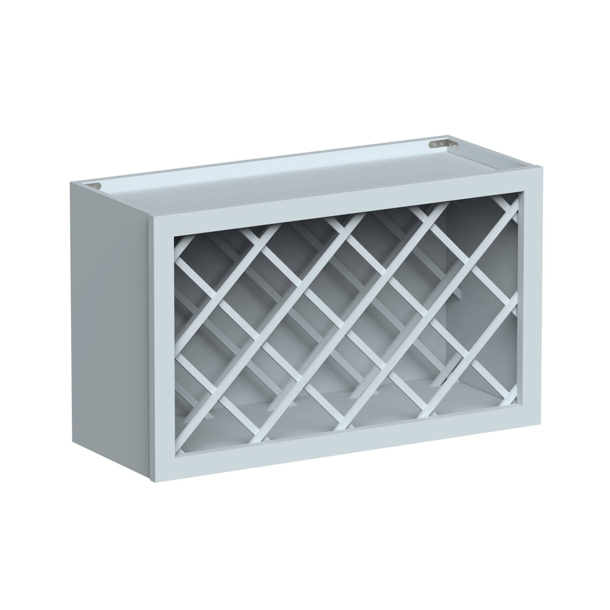 Alt View 2. Boyel Living - Dove Gray Wine Rack Wall Cabinet 18.Wx12in.H Ready to Assemble Kitchen Cabinets HDF Door - DOVE GRAY.