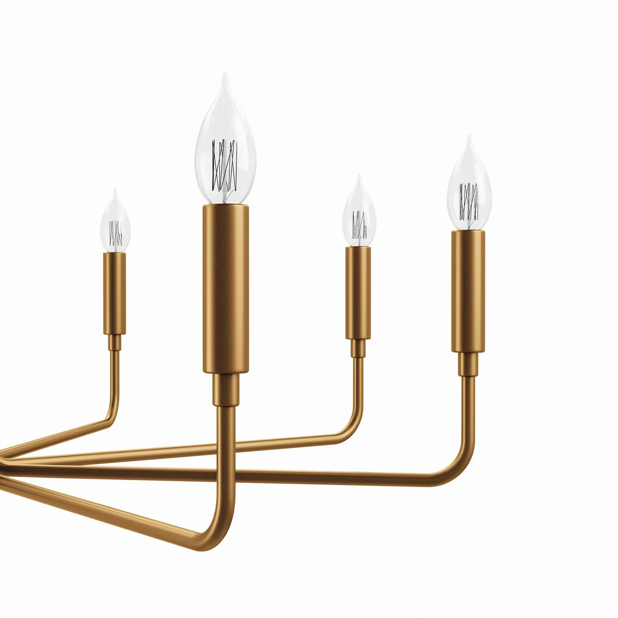 Alt View 5. Modway - Rekindle 8-Light Chandelier by Modway - Satin Brass.