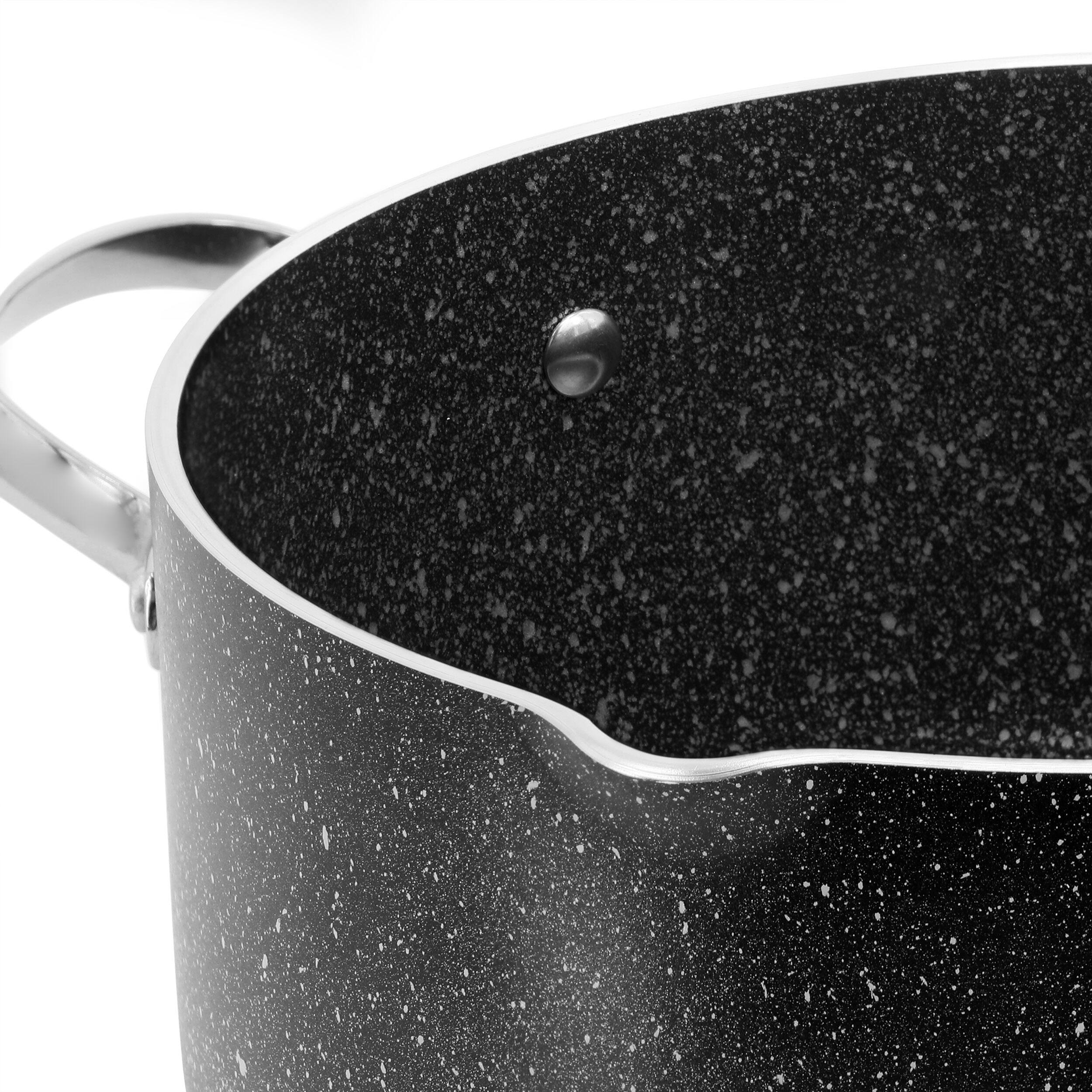 Alt View 2. Korkmaz - Korkmaz Galaksi Non Stick 8 Inch 3 Liter Casserole with Lid in Black - Black.