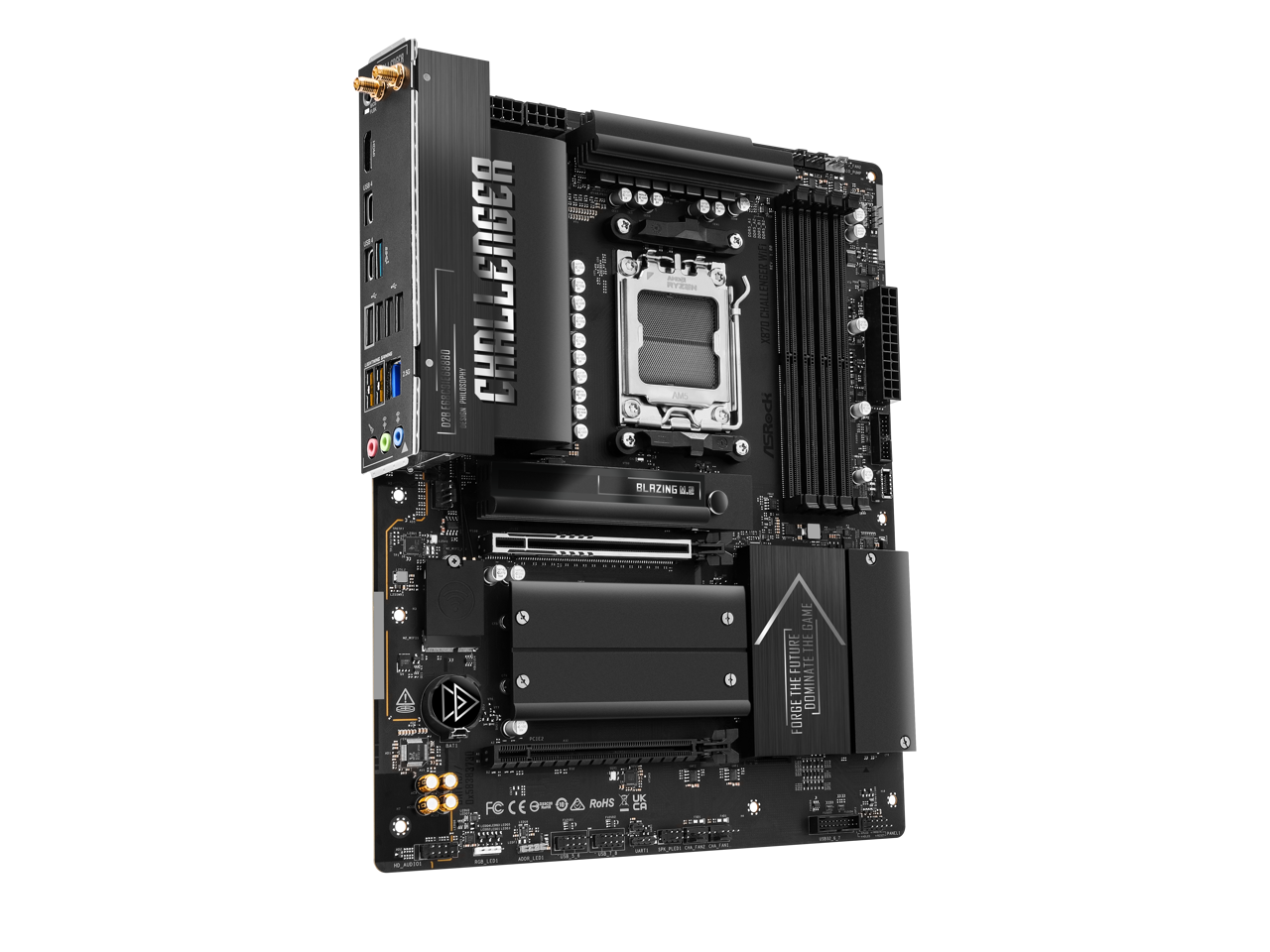 EGRCSIE68880 CHALLENGER PHILOSOPHY 028

C "AMS BLAZING .." conner CHALLENGER X870 ASROCK

RR

mon't ...

GAME THE FUTURE THE DOMINATE FORGE

STE

COM

... vaet

CE

RoHS

UK

AMPIN

POR LED