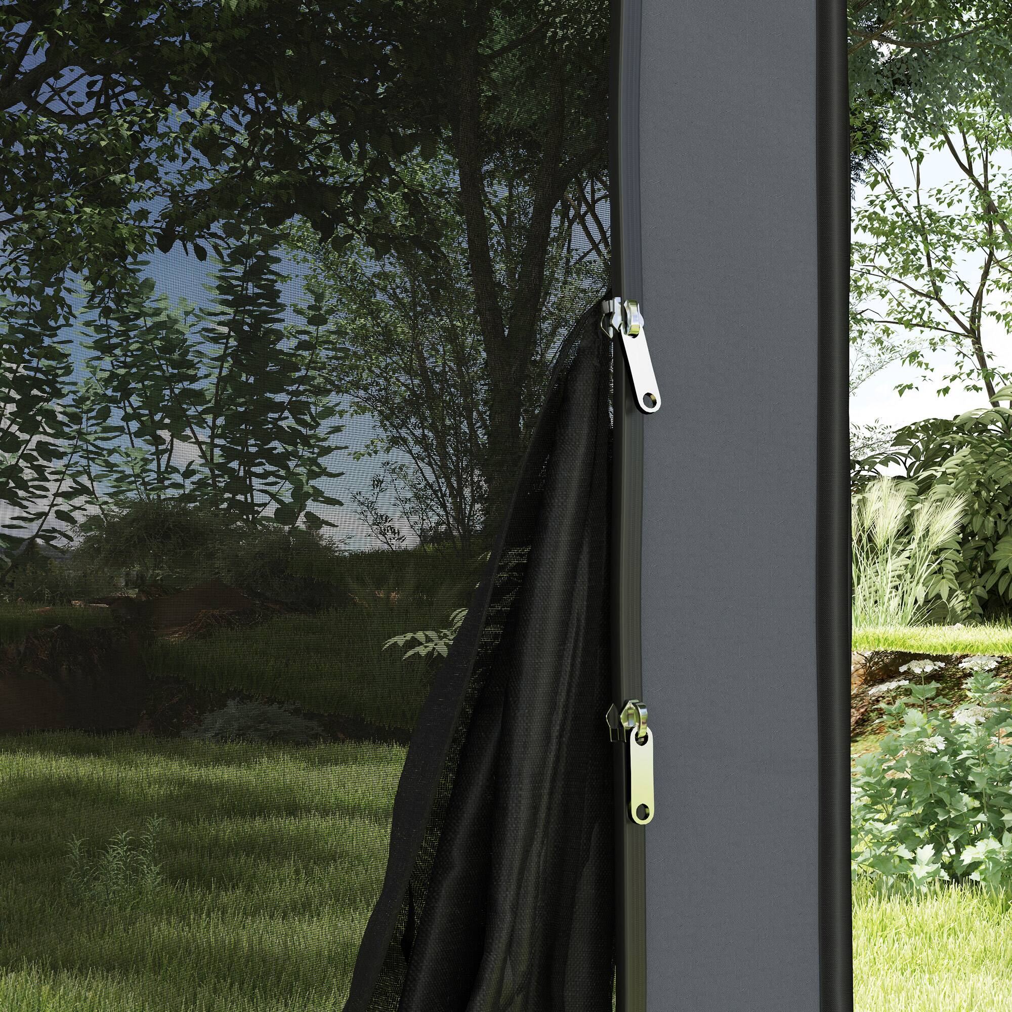 Alt View 7. Outsunny - 6 x 6ft Pop Up Screen Tent, Portable Camping Gazebo Canopy Screen House with UPF50+ Oxford Cloth and Carry Bag - Dark Gray.