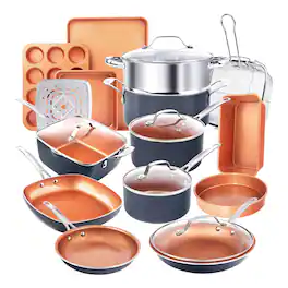 Gotham Steel - 20 Piece Nonstick Cookware and Bakeware Set - Graphite