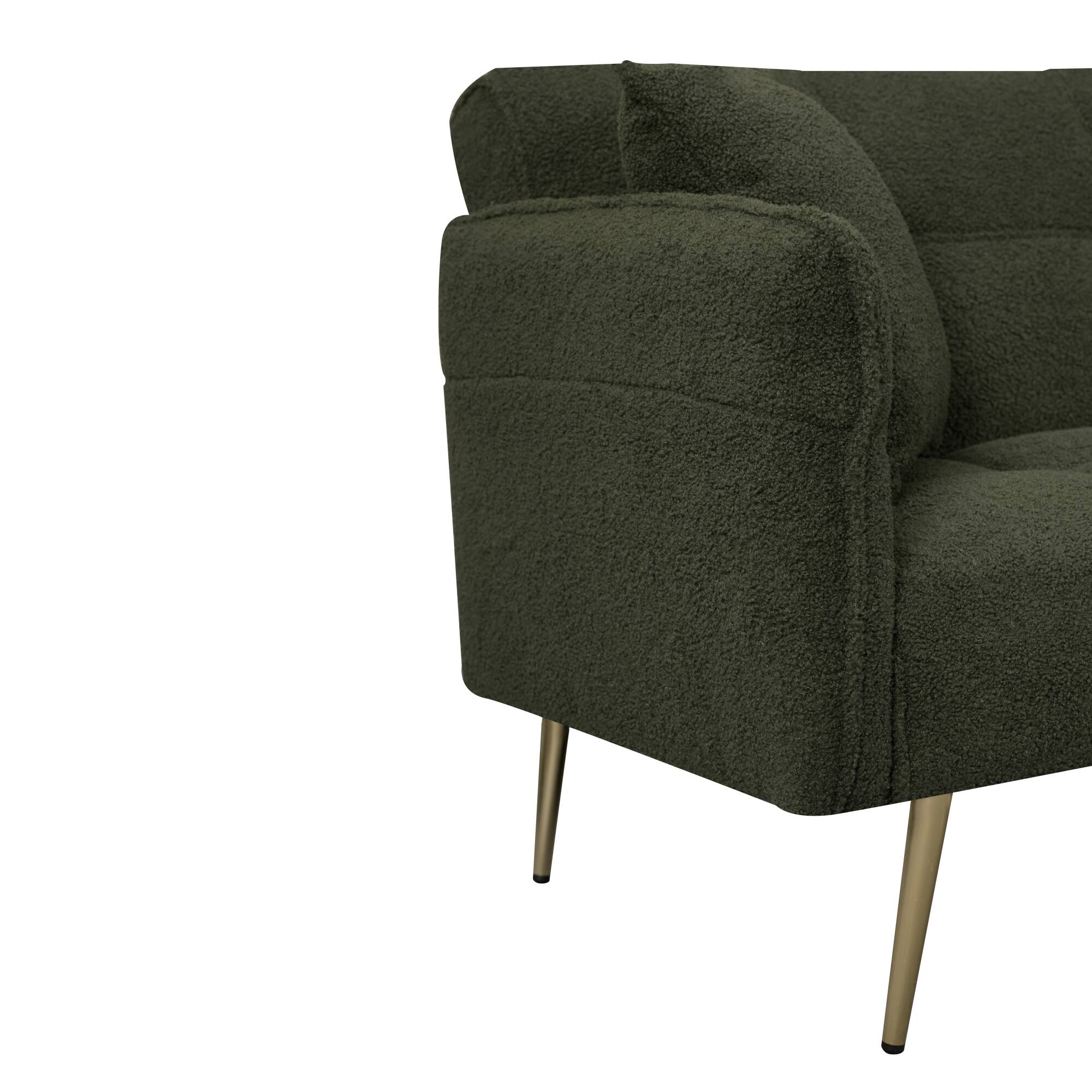 Alt View 6. GOODSILO - Space-Saving Convertible Sofa Bed with Folding Armrests | Double Sleeper for Living Rooms & Apartments - Green.