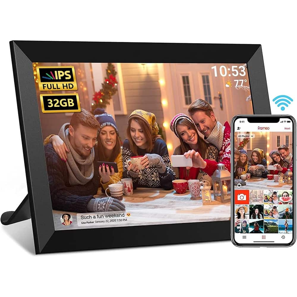 MOSZAR LLC - 10.1" WiFi Digital Picture Frame 32GB IPS Touch HD Black