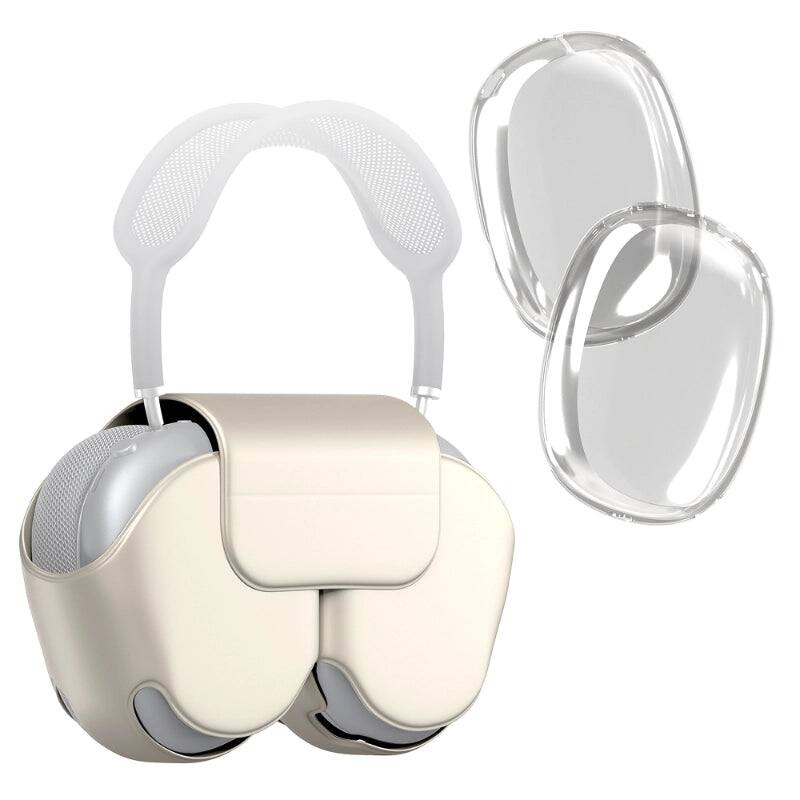 Alt View 7. RomeTech - for Apple Airpods Max Case Cover, Headband Covers Accessories with Sleep Mode Made by PU Leather and TPU Ear Cup Covers - White.