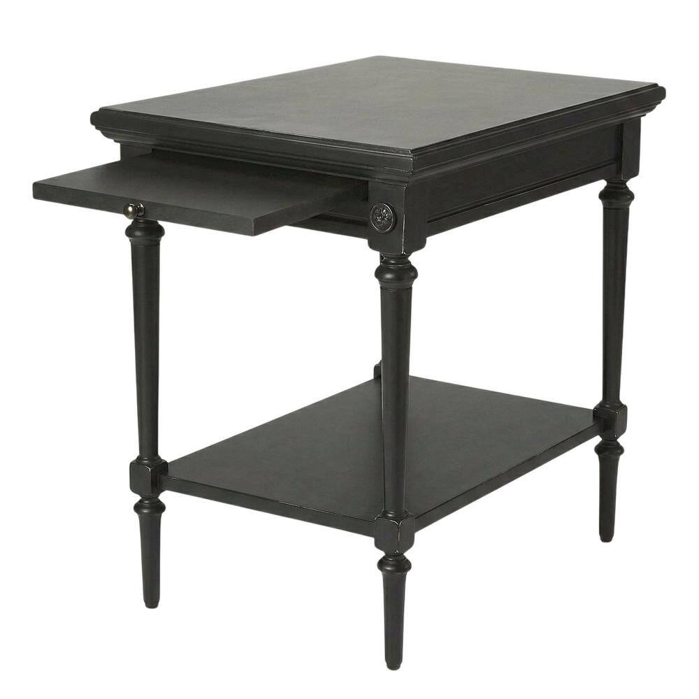 Front. Starlight Canyon Home - Rectangular End Table, Traditional Wood Accent Side Table for Living Room - Black.
