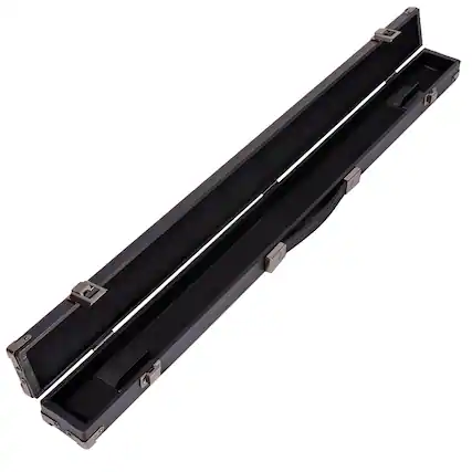 Front. GSE Games & Sports Expert - Billiard Pool Cue Stick Hard Box for 2-Piece Pool Cue Stick - Holds 1 Cue Butt and 1 Cue Shaft - Black - Black.