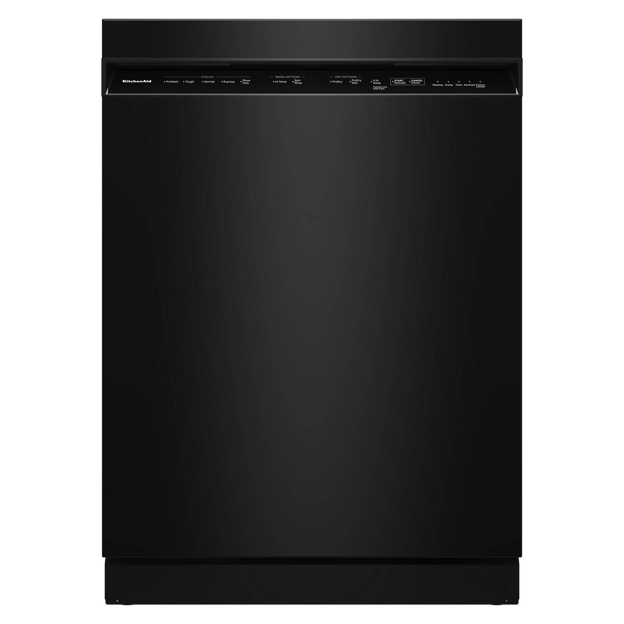 KitchenAid - 24" Front Control Built-In Stainless Steel Tub Dishwasher with Third Level Utensil Rack and 47 dBA - Black - Front_Zoom
