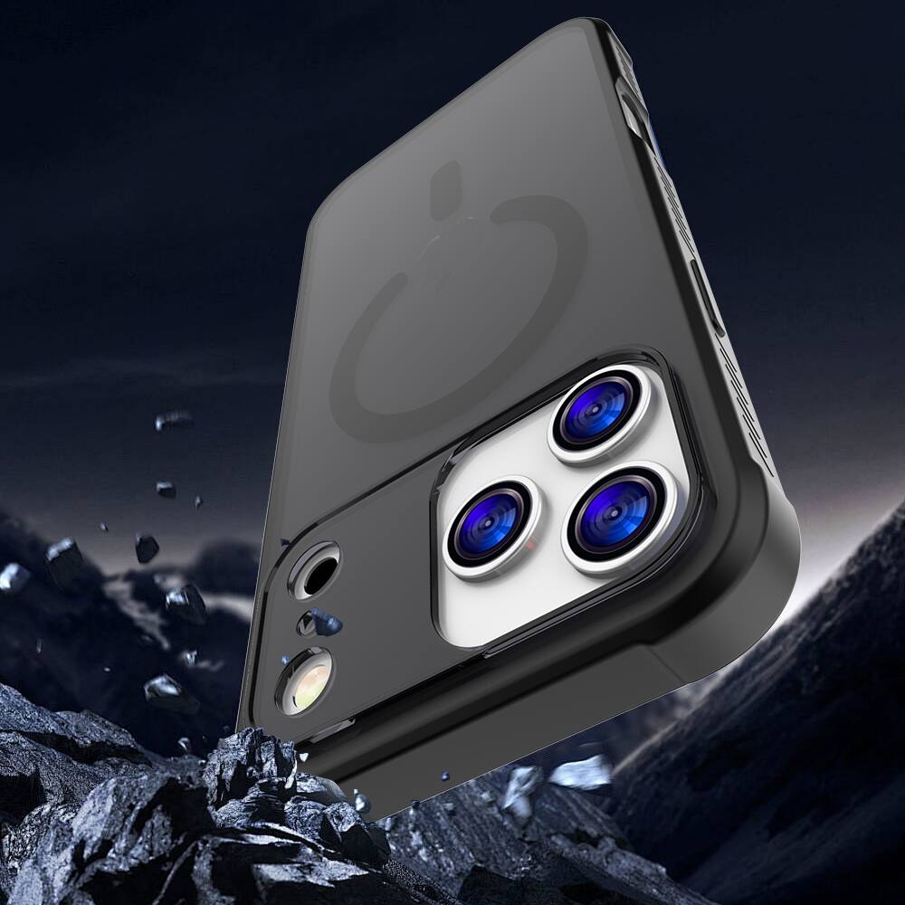 Alt View 1. Dteck - Magnetic for iPhone 17 Pro Max Case, Compatible with MagSafe, Translucent Matte Phone Cover - Black.