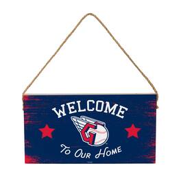 Evergreen Enterprises - Cleveland Guardians 6" x 11" Welcome Home Wood Wall Sign with Rope Hanger - Multicolor