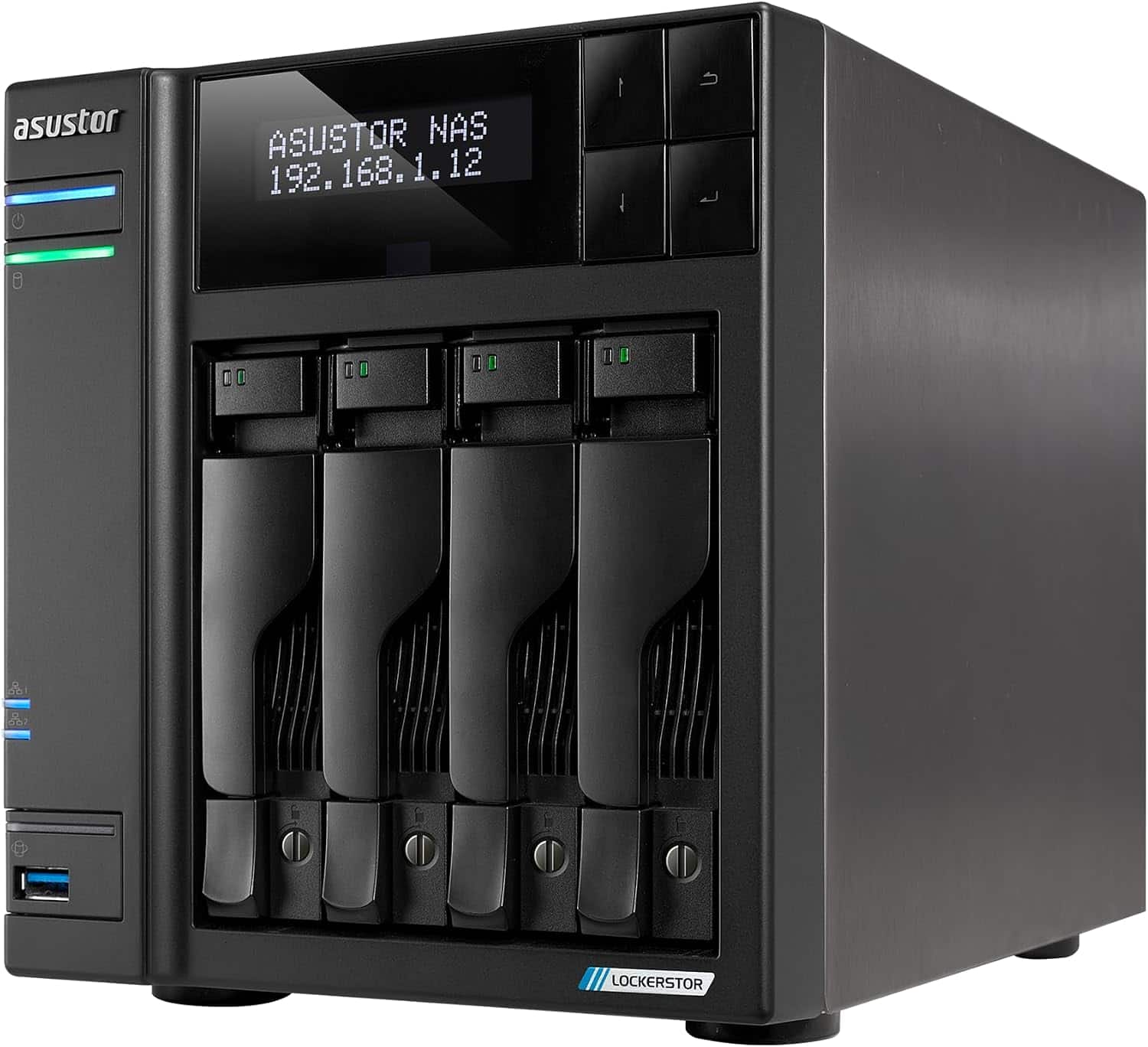 Asustor - Lockerstor 4 Gen2+ AS6704T v2 4 Bay NAS, Intel Quad-Core CPU Network Attached Storage (Diskless)