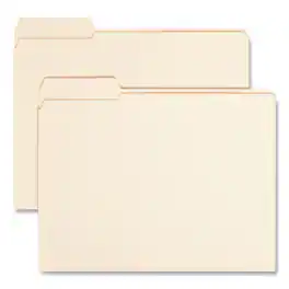 Smead Manufacturing - Reinforced Tab Manila File Folders, 1/3-Cut Tabs: Left Position, Letter Size, 0.75" Expansion, 11-pt Manila, 100/Box