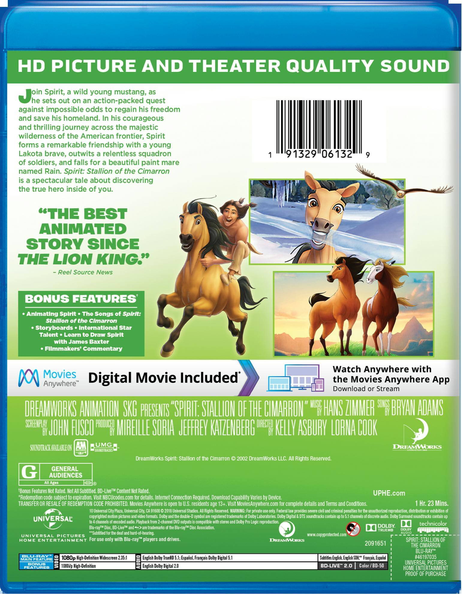 Angle. Spirit - Stallion of the Cimarron (Blu-ray New Box Art) [Blu-ray].