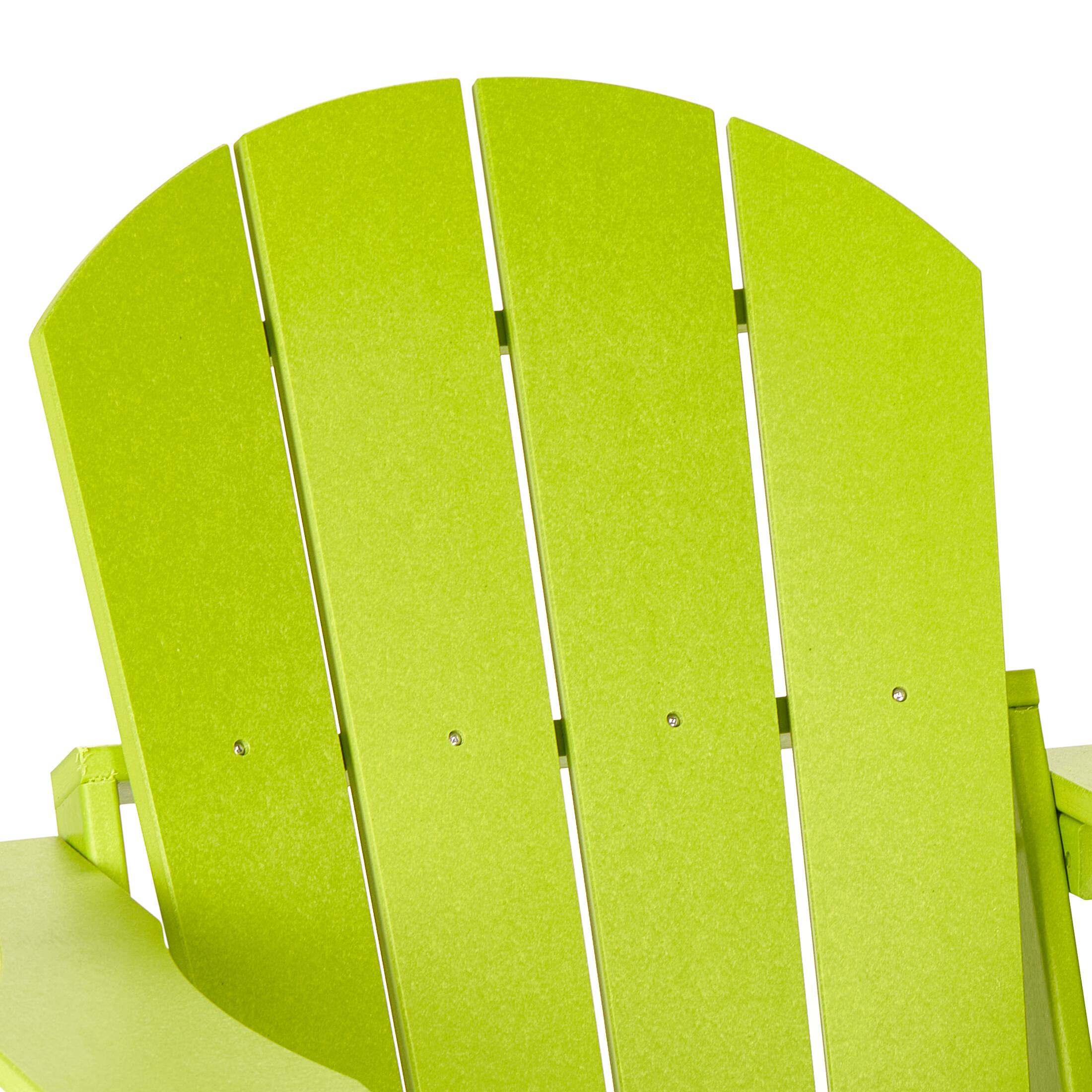 Alt View 7. WestinTrends - WestinTrends Malibu Outdoor HDPE Folding Poly Adirondack Chairs (Set of 4) - Lime.