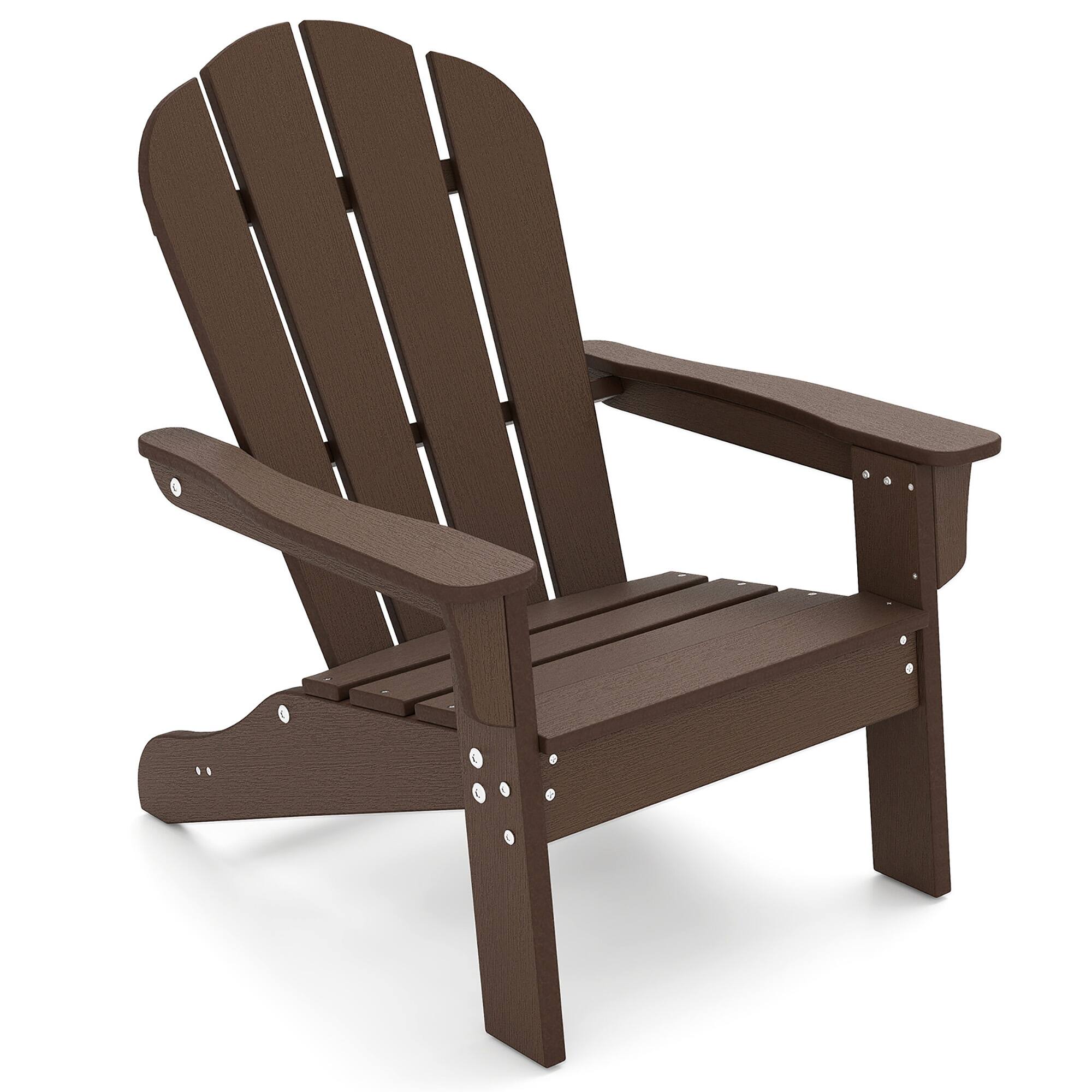 Alt View 9. Gymax - Gymax 2PCS Kid's Adirondack Chair All-Weather HDPE Toddler Lawn Chair w/ Ergonomic Design Brown - Brown.