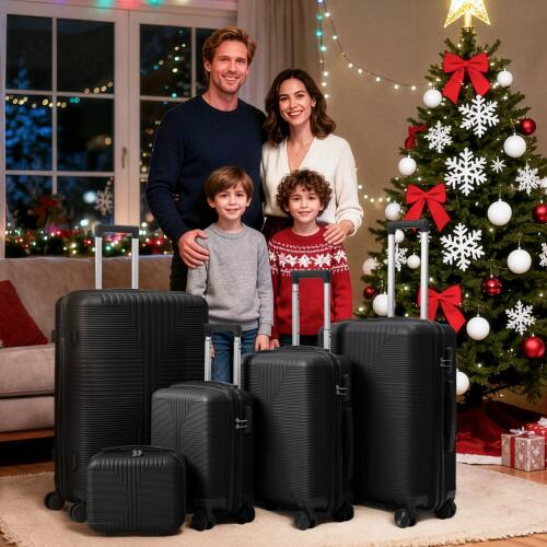 Alt View 10. Winado - 12"/16"/20"/24"/28" Carry on 5 Piece PP Hardside Luggage Suitcase Set with Built-in Lock Spinner Wheels Travel Business - Black.