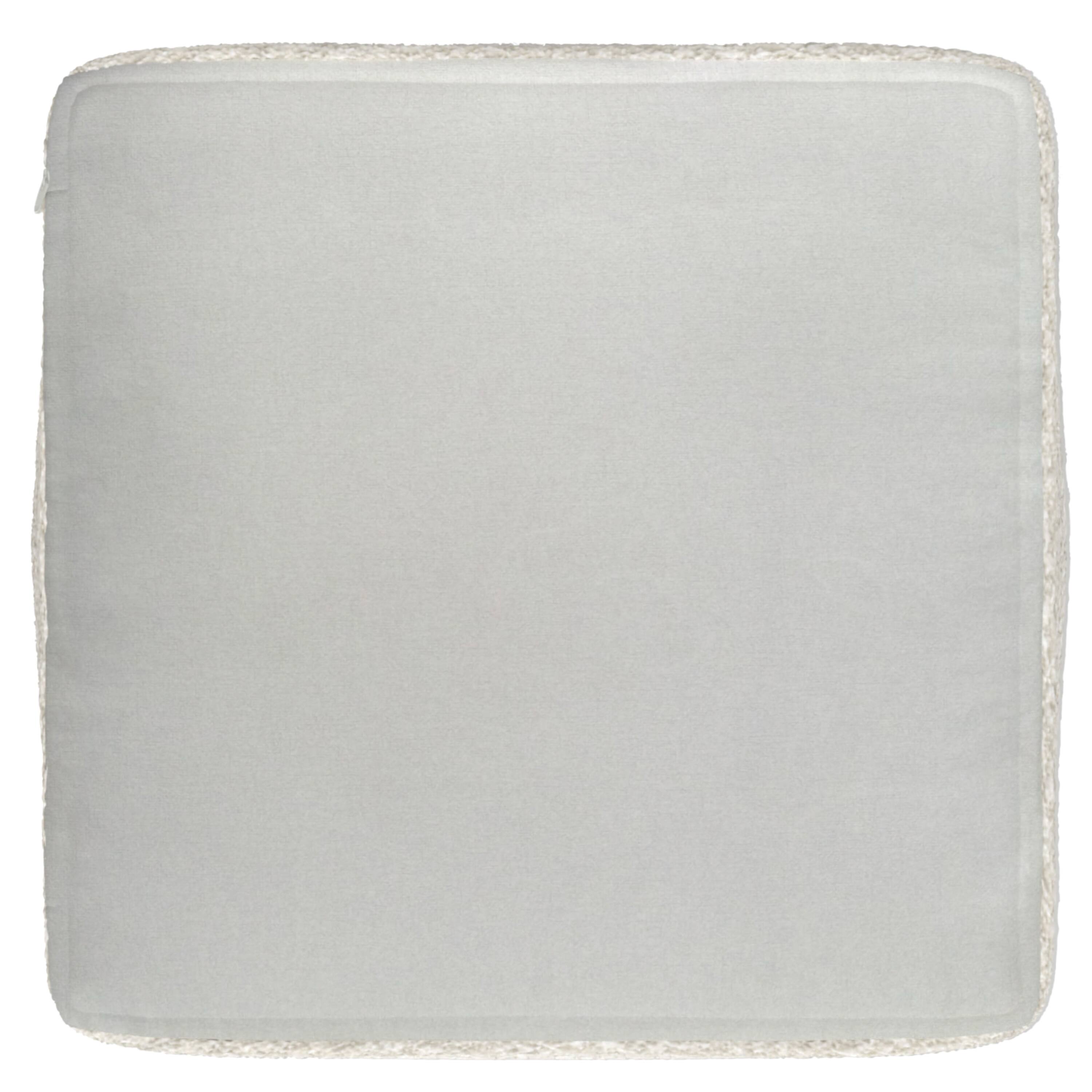 Alt View 3. Simpli Home - Chantal 24 inch Wide Contemporary Pouf in Ivory Boucle Fabric - Ivory.