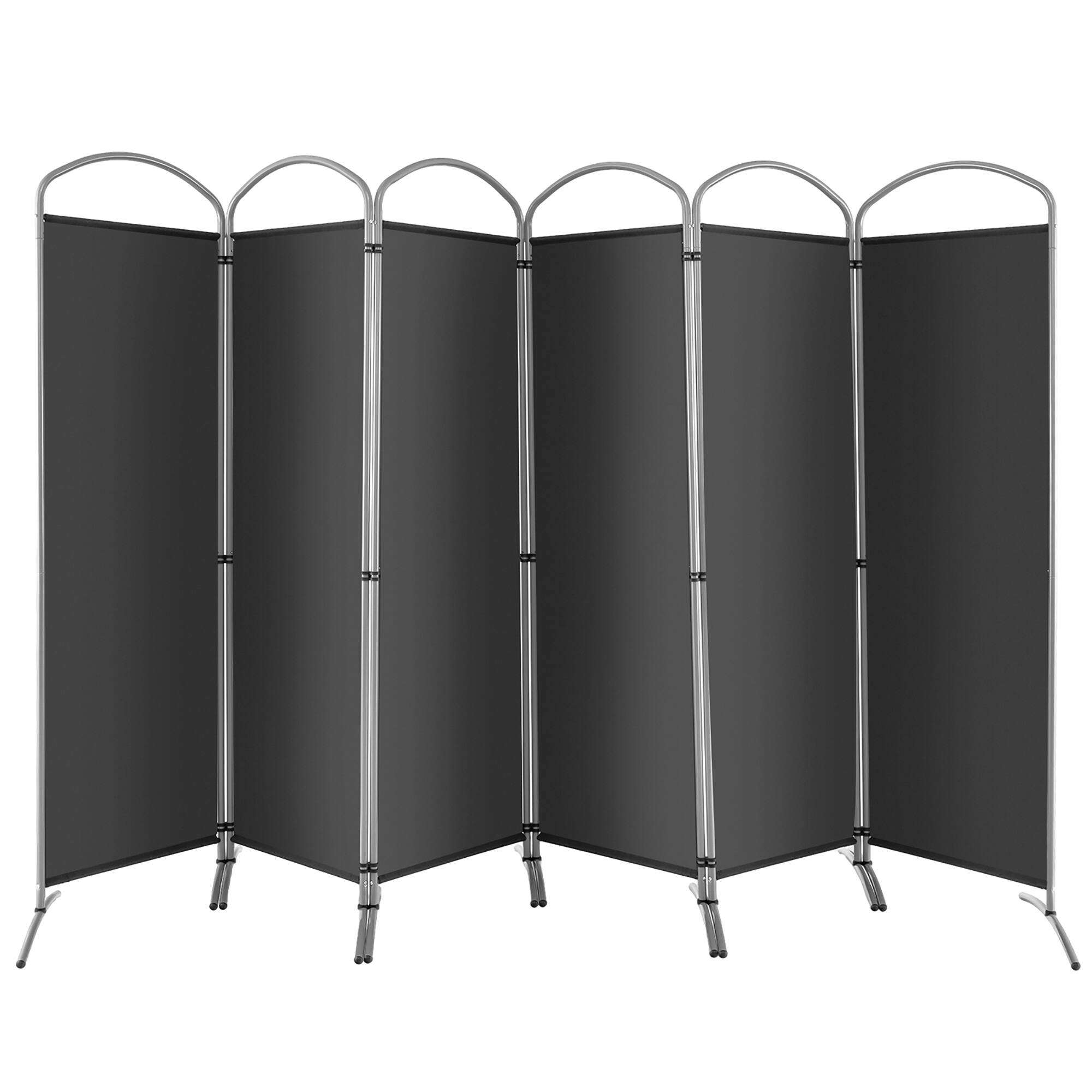 Alt View 9. Costway - Costway 6 Panels Folding Privacy Screen 6 Ft Tall Fabric Privacy Screen for Home - Grey.