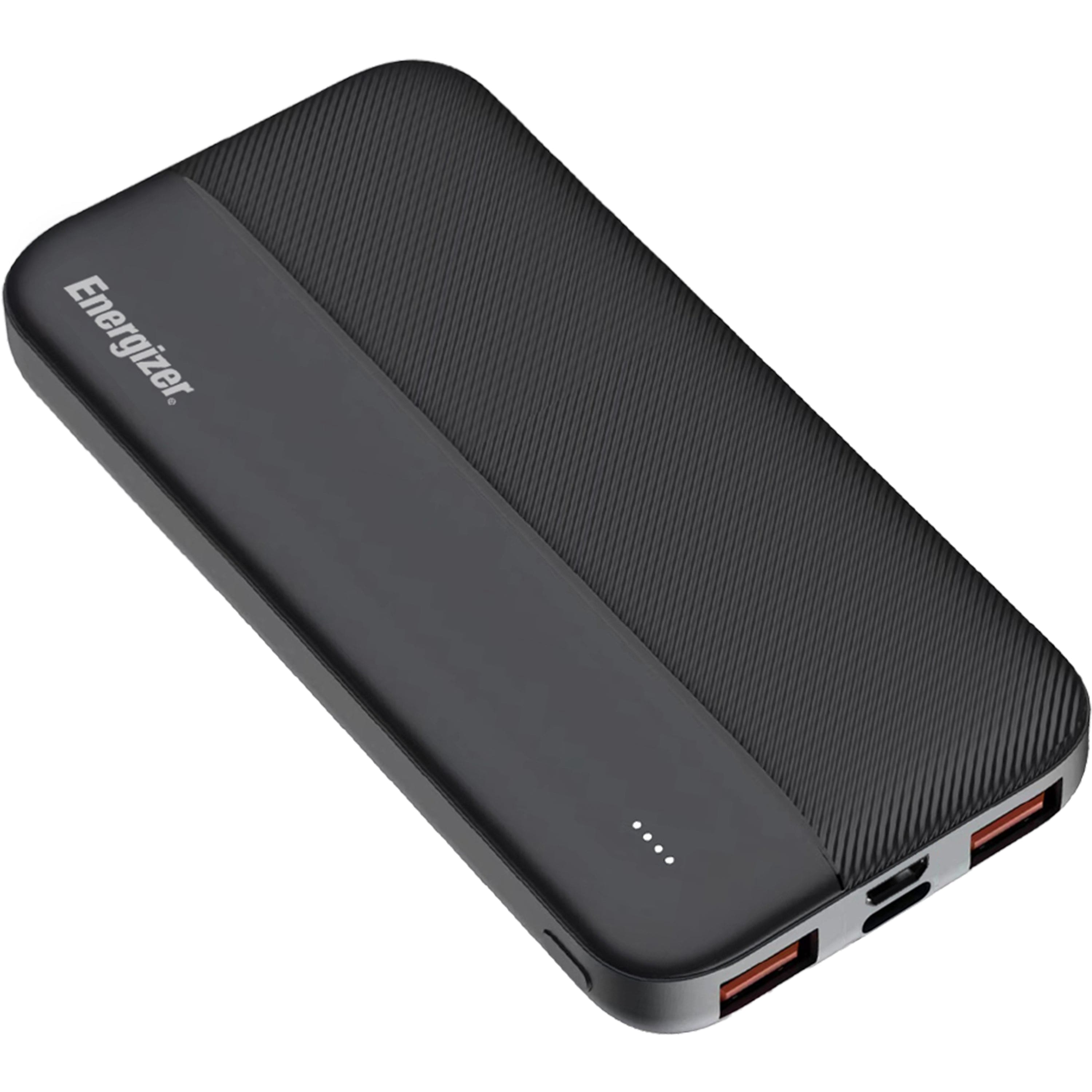 Energizer - Power Bank 10,000mAh Portable Charger with USB-C and USB-A, Black