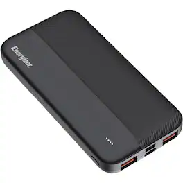 Energizer - Power Bank 10,000mAh Portable Charger with USB-C and USB-A, Black