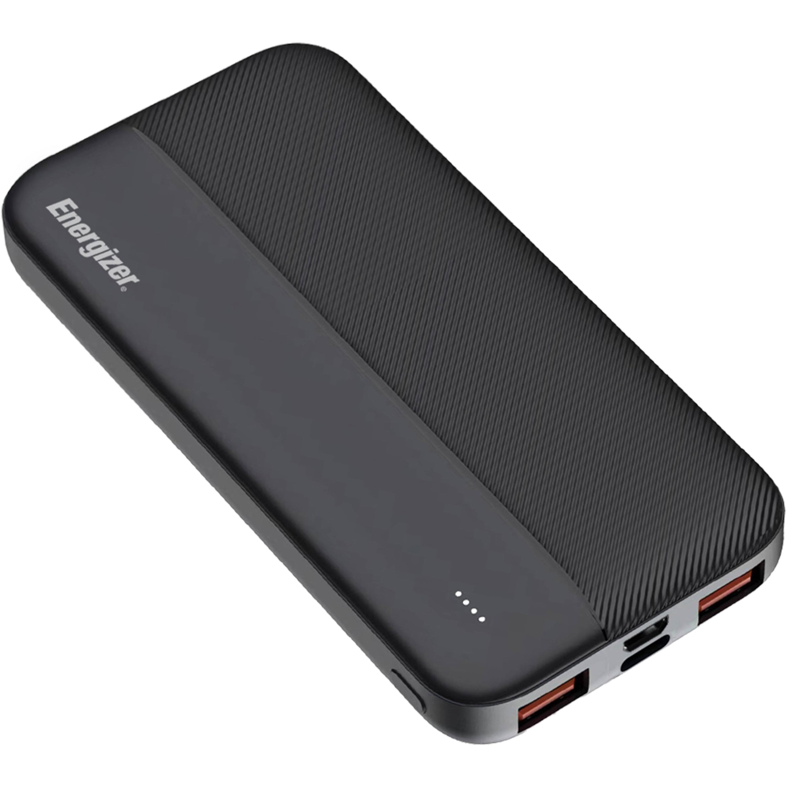 Energizer - Power Bank 10,000mAh Portable Charger with USB-C and USB-A, Black